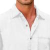 Men Long Sleeve Lapel Denim Shirts Lightweight Work Cowboy Shirt Button Slim Fit Casual Jean Jacket (White,Large) view 2