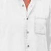 Men Long Sleeve Lapel Denim Shirts Lightweight Work Cowboy Shirt Button Slim Fit Casual Jean Jacket (White,Large) view 3