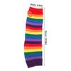Rainbow Striped Fingerless Gloves and Arm Warmers for Women Girls Soft Colorful Long Tube Warmers Sleeve Stretchy Cozy Fingerless Gloves for Casual and Cosplay view 2