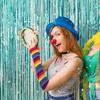 Rainbow Striped Fingerless Gloves and Arm Warmers for Women Girls Soft Colorful Long Tube Warmers Sleeve Stretchy Cozy Fingerless Gloves for Casual and Cosplay view 3