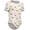 FYMNSI Mens One Piece Short Sleeve Romper Button Crotch Shirt Pajamas Bodysuit Jumpsuit Cute Bee Print Diaper Teddy Rompers Leotard Tops Undershirt Sleepwear Nightwear Age Regression Clothes Bee L view 2