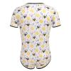 FYMNSI Mens One Piece Short Sleeve Romper Button Crotch Shirt Pajamas Bodysuit Jumpsuit Cute Bee Print Diaper Teddy Rompers Leotard Tops Undershirt Sleepwear Nightwear Age Regression Clothes Bee L view 3