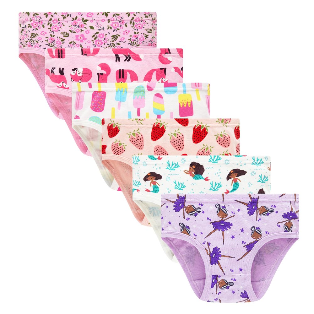 Barara King Big Soft Cotton Panties Girls Undies Assorted Underwear (Pack of 6) Size 8