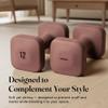 WeGym SafeGrip Square Dumbbells with Anti Slip Handles, Aesthetic Free Weights for Home Workouts, Stable Design Prevents Rolling during Floor Exercises (12LB, Pair Rose) view 4