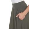 white mark Women's High Waist Stretchy A-Line Flared Skater Skirt Olive view 4