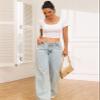 Yeawinta Crop Tops for Women Workout Tshirt Cotton Short Sleeve T Shirts Cropped Basic Tees Cute Fitted Gym Yoga Clothes 3 Pack Black/Grey/White M view 4