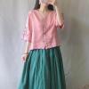 TaoZiPeach Traditional Chinese Clothing Women Cotton Linen Blouse Suit Shirt China Ethnic Style Cheongsam Tops s2 White L view 4