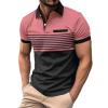 Basics Shirts T Shirts in Bulk Long Sleeve Polo Shirts for Men 5 Pack T Shirts Long Sleeve Polo Shirts for Men Cotton Gift for Dad Short Sleeve Pullover Promotion Gifts for Men F-Pink view 1
