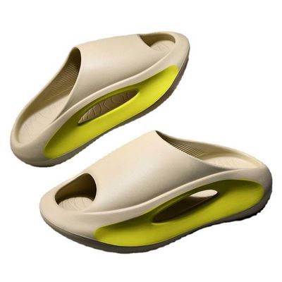 ANEIDA Pillow Slippers,Non-Slip Quick Drying Open Toe Thick Sole Lightweight Bathroom Slide Soft Waterproof Shoes for Bath,Pool,Beach(Size:EU 38-39,Color:Khaki color)