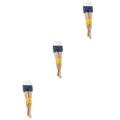 Healvian 3pcs Knee Support Sleeve for Outdoor Sports Elastic Knee Warmer for Running Hiking and Activities Comfortable for Men and Women Yellow