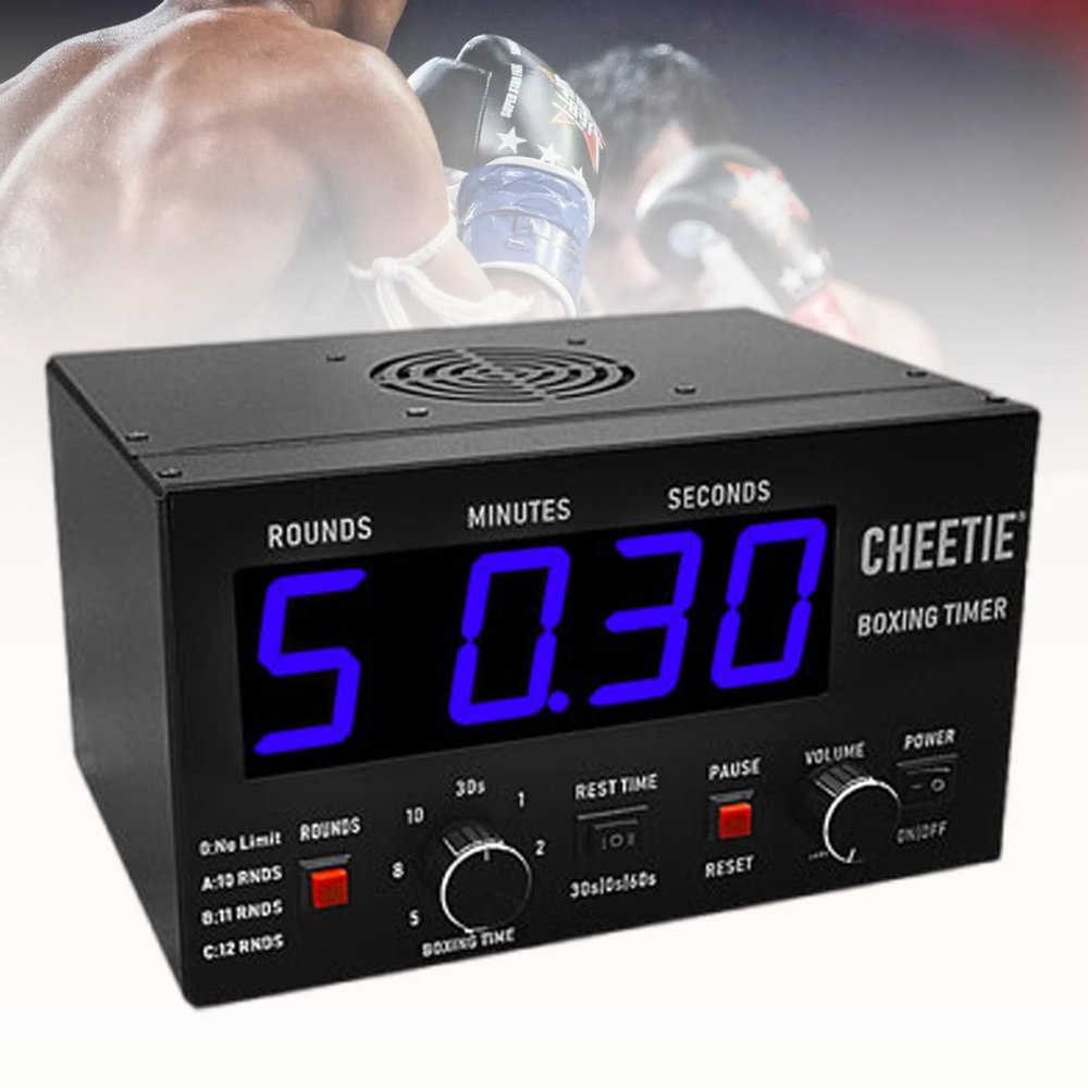 JOSKAA Classic Boxing Interval Timer, Professional Gymnastics Timer with LED Display, Selectable Workout Time and Cycle Repeats, Interval Timer,Blue