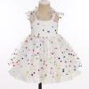 1st Birthday Dress for Baby Girl Sleeveless Colorful Dots Tulle Tutu Dress Smocked Backless Princess Party Dress First Birthday Cake Smash Photoshoot Outfit White-Colorful dots 3-4 T view 4