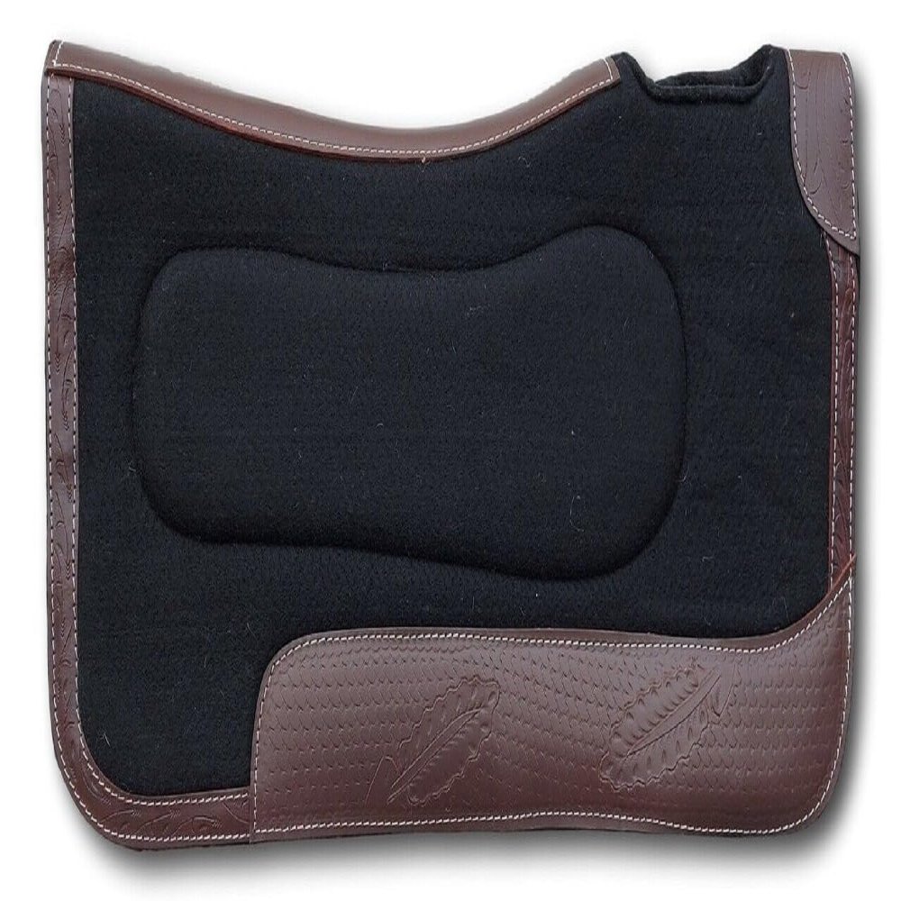EQUIGEAR Horse Saddle PAD Western Contoured Woolen Felt Moisture Wicking Saddle Pad/Size- 32"x32" & 30"x30" BN-0982 (32"x32")