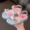 NineFit Basics Little Children Girls Summer Sandals Casual Thickened Soft Sole Bow Jelly Shoes Strap Outdoor Beach (Pink, 7.5 Toddler) view 2