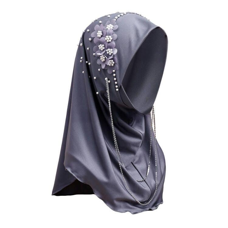 RONGXG One Piece Hijab Scarves for Women Girl Flower Muslim Hijab Islamic Head Wrap Scarves Full Cover Head Wrap Scarf