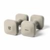 WeGym SafeGrip Square Dumbbells with Anti Slip Handles, Aesthetic Free Weights for Home Workouts, Stable Design Prevents Rolling during Floor Exercises (12LB, Pair Sandstone) view 1