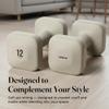 WeGym SafeGrip Square Dumbbells with Anti Slip Handles, Aesthetic Free Weights for Home Workouts, Stable Design Prevents Rolling during Floor Exercises (12LB, Pair Sandstone) view 4