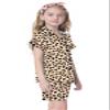 Umeyda Women Silk Pajamas Set, 2 Piece Satin PJ Sets Short Sleeve Button-Down Nightwear Sleepwear, Brown Leopard, X-Small view 4