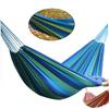 Yardwe Outdoor Canvas Hammock Lightweight Portable Travel Swing for Camping Backpacking and Relaxation Striped Design Blue view 3