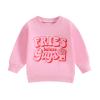 Baby Toddler Girl Boy Valentines Day Outfit Heart Letter Print Crewneck Sweatshirt Pullover Tops Cute Spring Clothes (Fries Before Guys Pink, 3-4 Years) view 1