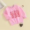 Baby Toddler Girl Boy Valentines Day Outfit Heart Letter Print Crewneck Sweatshirt Pullover Tops Cute Spring Clothes (Fries Before Guys Pink, 3-4 Years) view 4