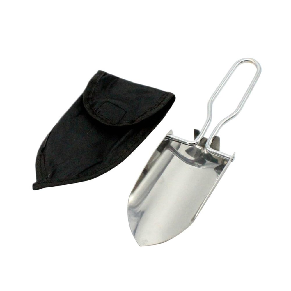 Yardwe Stainless Steel Portable Garden Shovel Sand Shovel Folding Design Edging Tool Smooth Corners Comfortable Grip