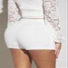 DIERAN Summer Womens Casual Shorts Solid Slit Hem Skort Zipper High Waist view 2