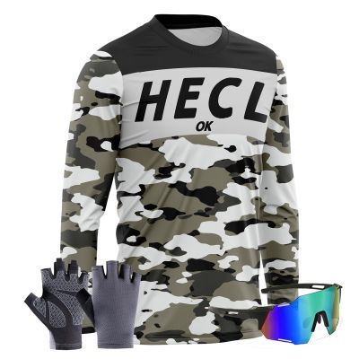 HECLOK Men's Long Sleeve Mountain Bike Jersey Downhill,Off-Road Jersey,Motocross Shirts,Wicking and Quick-Dry (TYP-5,XXS)