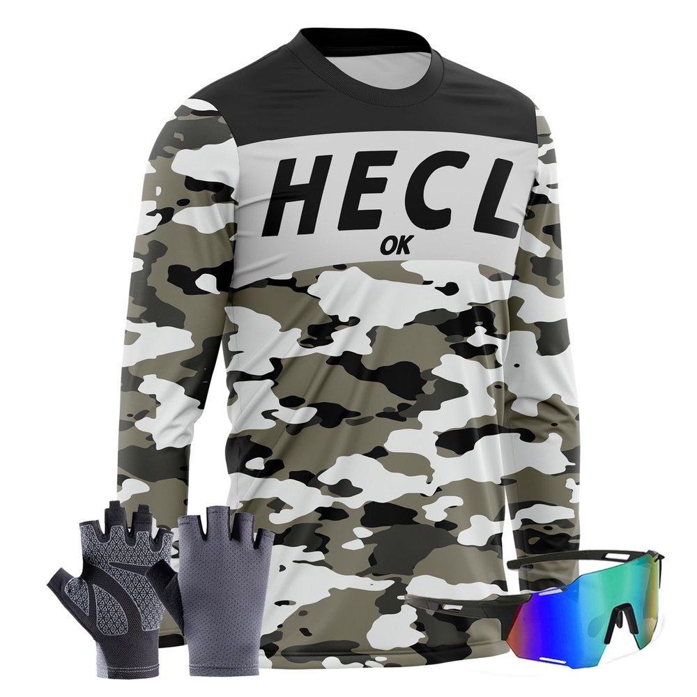 HECLOK Men's Long Sleeve Mountain Bike Jersey Downhill,Off-Road Jersey,Motocross Shirts,Wicking and Quick-Dry (TYP-5,XXS)