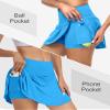 CHRLEISURE Women Tennis Golf Skirt with Pockets - High Waisted Crossover Golf Pleated Athletic Workout Dress Running Skort (AMZ072,Blue,S) view 4