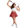 Women Tennis Golf Skirt with Pockets - High Waisted Crossover Golf Pleated Athletic Workout Dress Running Skort (AMZ072,Red,S) view 4