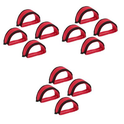 BESPORTBLE 6pairs - Toe Clip Pedal Straps for Cycling Firm Pedal Bands Material for Comfortable Secure Red Design