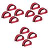 BESPORTBLE 6pairs - Toe Clip Pedal Straps for Cycling Firm Pedal Bands Material for Comfortable Secure Red Design