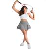 CHRLEISURE Women Tennis Golf Skirt with Pockets - High Waisted Crossover Golf Pleated Athletic Workout Dress Running Skort (AMZ072,DGray,XL) view 2
