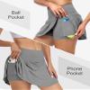CHRLEISURE Women Tennis Golf Skirt with Pockets - High Waisted Crossover Golf Pleated Athletic Workout Dress Running Skort (AMZ072,DGray,XL) view 4