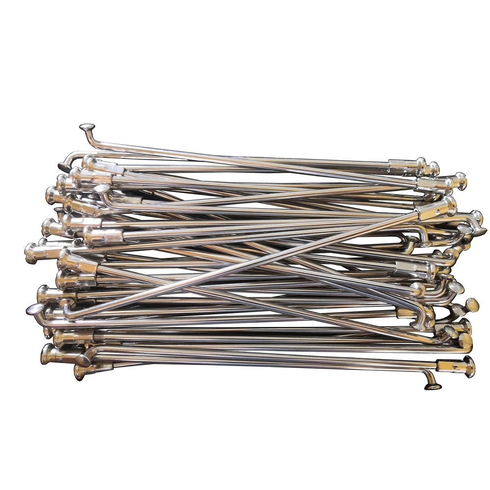 12 Gauge 304 Stainless Steel Electric Bicycle Spokes and Nipples 12G Silver Color E-Bike Spokes of Bag of 36 PCS Dia. About 2.6MM (130MM)