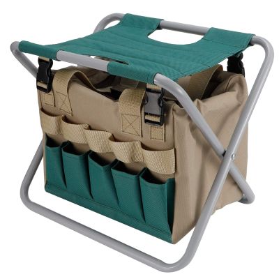 Garden Tool Folding Stool Multifunction Portable Folding Garden Stool Chair with Tool Bag Small Chair Mazar Garden Tool Bag Chair for Outdoor Camping Supplies