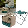 Garden Tool Folding Stool Multifunction Portable Folding Garden Stool Chair with Tool Bag Small Chair Mazar Garden Tool Bag Chair for Outdoor Camping Supplies view 3