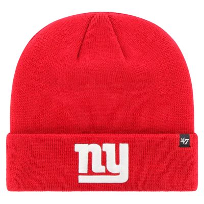 47 Men's Red New York Giants Secondary Basic Cuffed Knit Hat