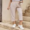 Women's Pants Paperbag Waist Straight Leg Pants Pant for Women (Color : Apricot, Size : X-Small) view 3
