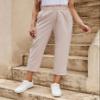 Women's Pants Paperbag Waist Straight Leg Pants Pant for Women (Color : Apricot, Size : X-Small) view 4