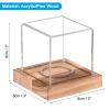 uxcell Baseball Display Case with Wooden Base, Acrylic Baseball Holders for Display Memorabilia Ball Showcase Walnut Wood view 2