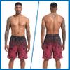 FT FENTENG Mens Swim Trunks with Compression Liner, Gradient Maroon Leaf Men Bathing Suit Swimming Trunks 9 Inch Inseam Board Shorts Men's Swimwear, 4 Way Stretch Beach Shorts Quick Dry Swimsuits, S view 2