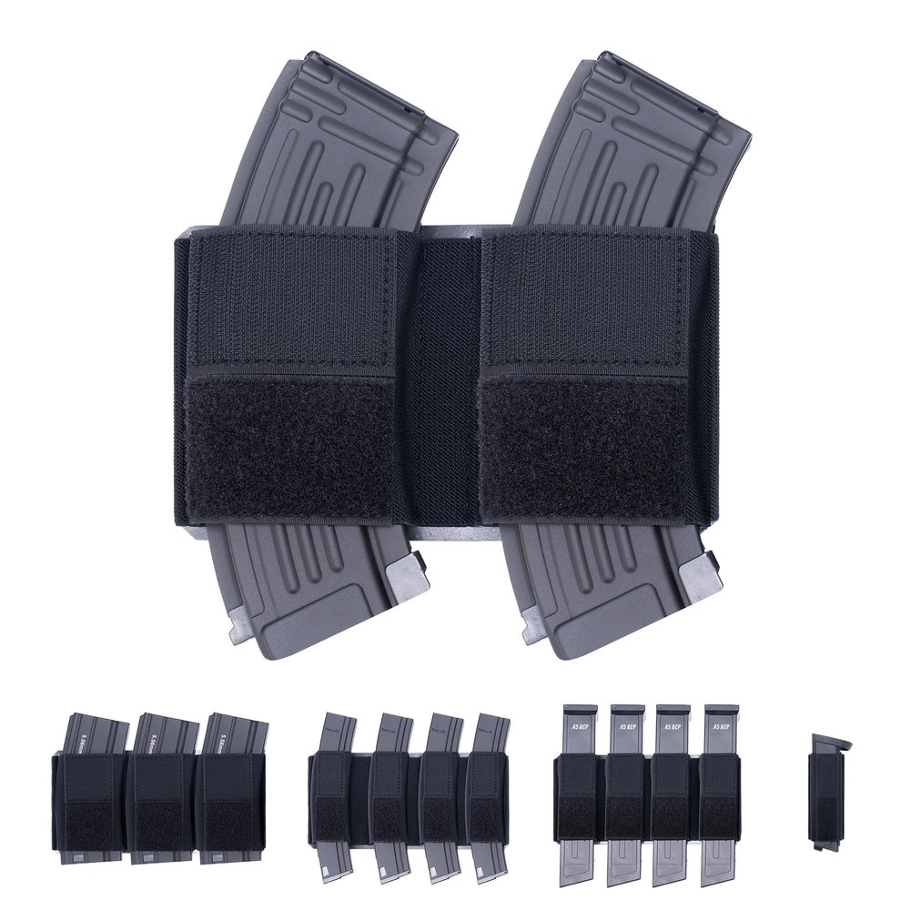 CLTAC Magazine Holder Insert Pouch Elastic Holster for AK Mag 7.62mm with Hook & Loop Fastener for MK3 MK4 MK5 D3CRM Ferro Tactical Chest Rig Range Bag Gun Safe Door Organizer