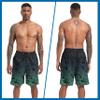 FT FENTENG Mens Swim Trunks with Compression Liner, Gradient Green Leaf Men Bathing Suit Swimming Trunks 9 Inch Inseam Board Shorts Men's Swimwear, 4 Way Stretch Beach Shorts Quick Dry Swimsuits, L view 2