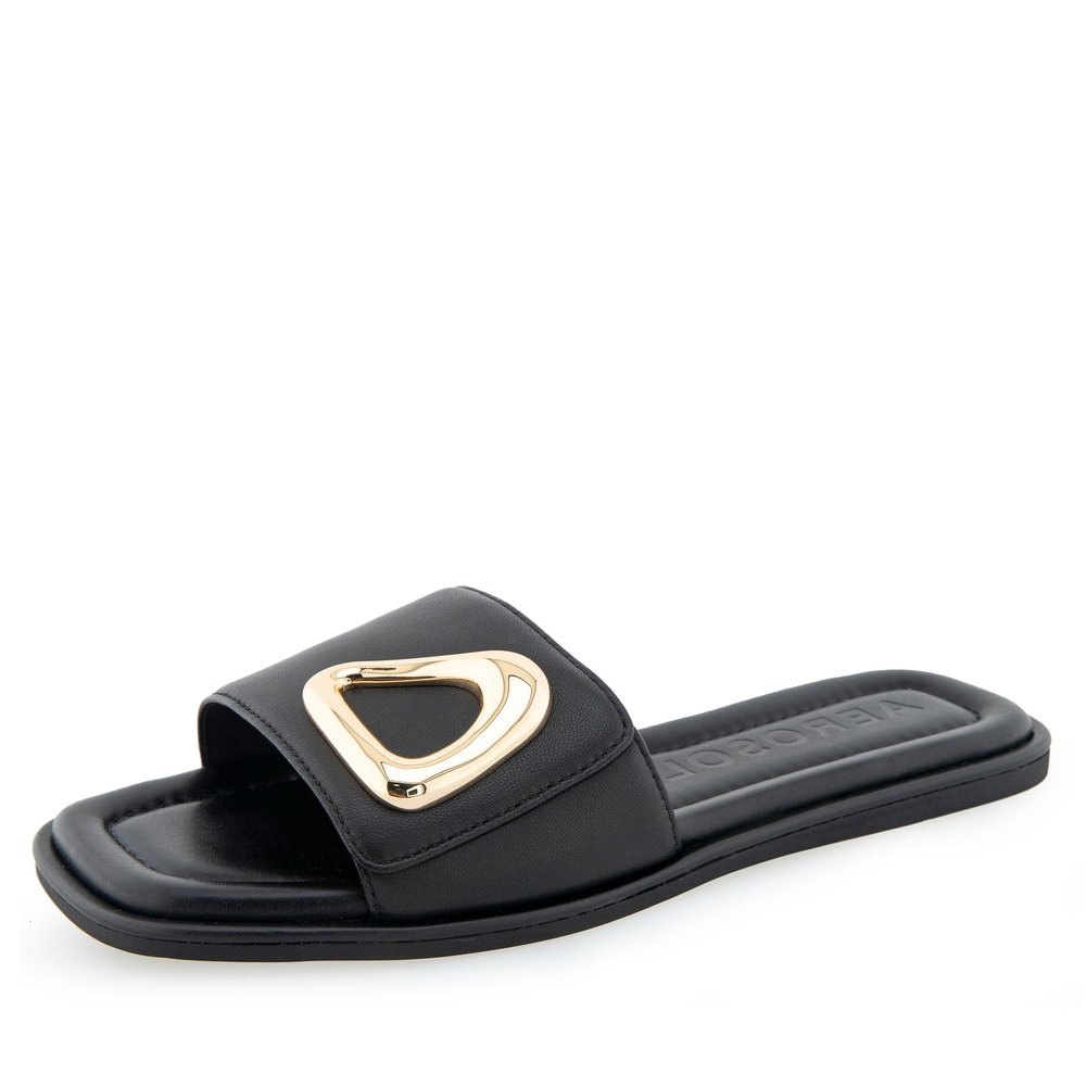 Aerosoles Women's BLAIRE Slide Sandal, Black Leather, 5M