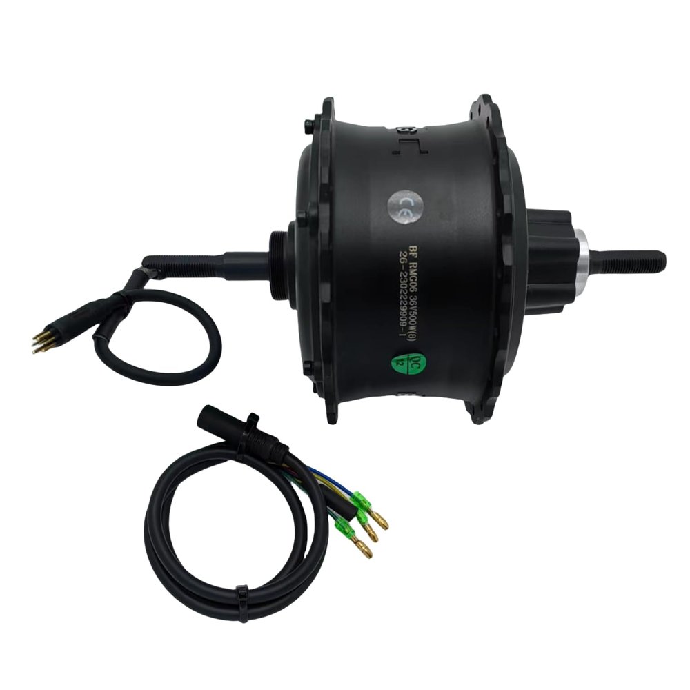 HALLOMOTOR 8FUN 36V 48V 500W Brushless Geared DC Rear Thread On Hub Motor 175mm/190mm for Fatbike (48V 500W, Dropout Width: 190mm)