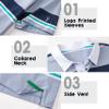 Men's Short Sleeve Polo Shirts for Men Casual Collared Striped Rugby Shirts for Mens Soft Pique Cotton Dry Fit Golf Polo Shirts for Men, XL view 3