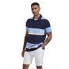 Men's Short Sleeve Polo Shirts for Men Casual Collared Striped Rugby Shirts for Mens Soft Pique Cotton Dry Fit Golf Polo Shirts for Men, S view 2