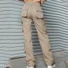 High Waisted Straight Wide Leg Pants for Women Baggy Cargo Pants Trendy Y2K Teen Girls Streetwear Military Travel Pants view 2